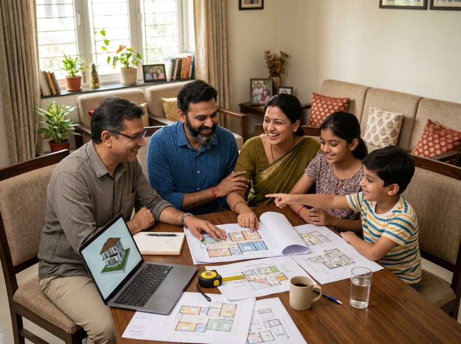 Our team consulting with clients